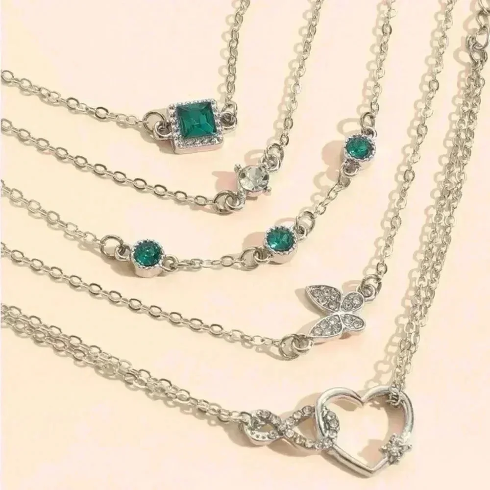 ⚠️Clearance 5pcs Silver And Green Bracelet Set - Picture 4 of 6